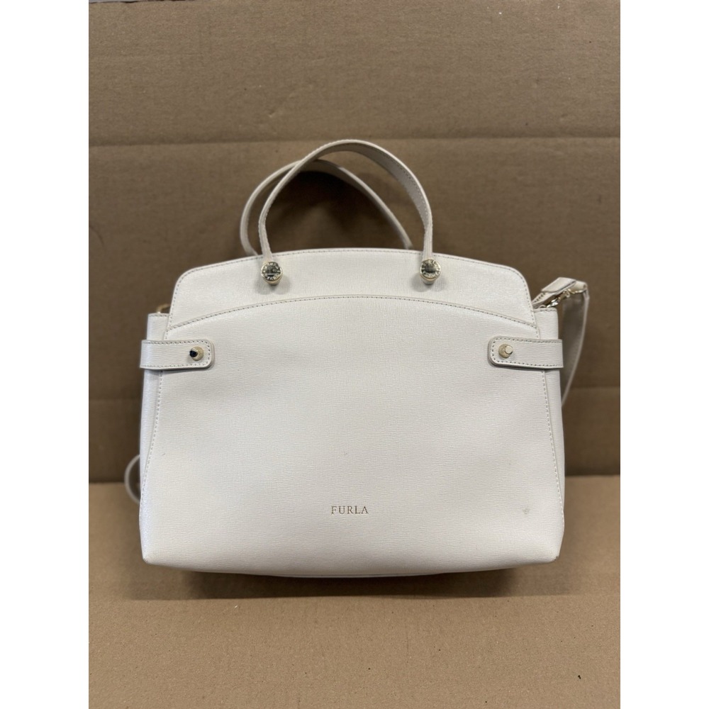 Furla Agata Business Leather Top Handle Bag‎ Ivory